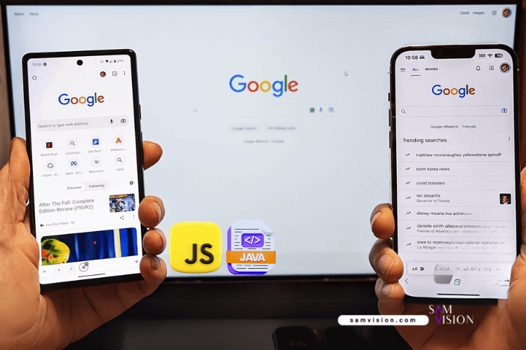 زبان برنامه نویسی جاوا و جاوا اسکریپت برای توسعه دادن گوگل
